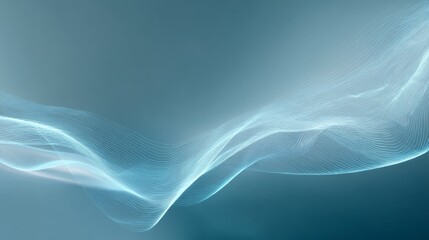 Wall Mural - Glowing Digital Lines in Clean Wave Formation on Soft Background