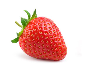 Wall Mural - juicy strawberry isolated on white. clipping path.