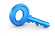 © Saroar - Blue key 3D icon with bubble message design, symbolizing access, security, or communication