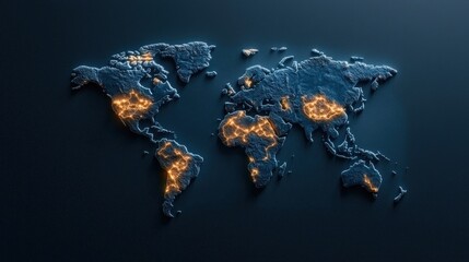 Fototapete - A blue globe with a map of the world on it