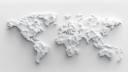 Poster - A white world map with a lot of lines and dots