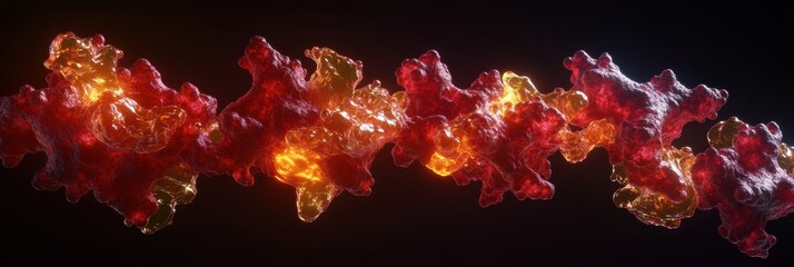 Leinwandbilder - Intricate AAV virus particle visualized in molecular-level detail with bioluminescent glow and dynamic depth-enhancement