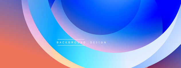 Leinwandbilder - Abstract background with overlapping circles. Gradient colors blend from orange to blue. Smooth shapes create dynamic visual effect. Modern design element.