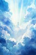© lail - A brilliant heavenly sky filled with puffy white and blue clouds