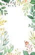 © lail - Watercolor painted leaves and branches arranged in a decorative frame