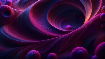 Wall Mural - A purple and blue abstract painting with many small circles