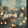 © Ruma - Raindrops on a window with blurry lights in the background