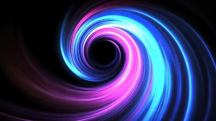 Wall Mural - Vibrant swirling light vortex on black background