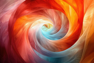 Poster - Abstract swirling vortex of vibrant red, orange, and teal colors creating a mesmerizing visual experience.