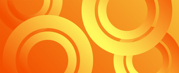 Wall Mural - Abstract orange background with circles. Vector