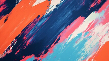 Aufkleber - Vibrant artistic background with expressive brush strokes in bold contrasting colors ideal for creative projects or decorative use