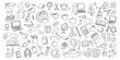 © tri winarno - Back to school doodle elements. Vector illustration in line. Used for banner, poster, background, etc