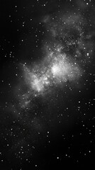 Wall Mural - ethereal monochrome depiction of a vast starfield with countless stars and nebulous clouds in deep s