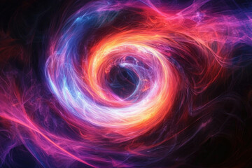 Leinwandbilder - Abstract swirling vortex of vibrant red, blue, and purple energy, cosmic nebula-like effect.