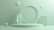 © ronal - Minimalist, pastel green, 3D, geometric, product display, scene, mockup, empty stage
