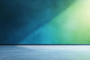 Fototapete - Gradient background with smooth transition from deep blue to fresh green and an elegant text placeholder for a health and fitness theme