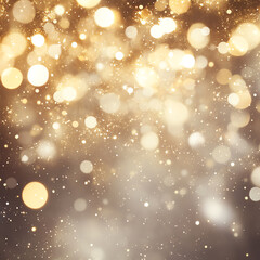 Poster - A captivating display of shimmering golden bokeh lights creating a magical and festive atmosphere in the background.