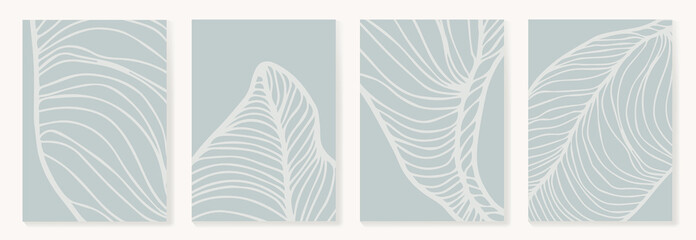 Wall Mural - abstract line art background vector. minimalist modern contour drawing. contemporary abstract art de