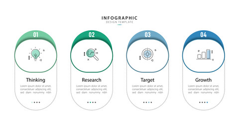 Poster - infographic template. 4 step timeline journey, flat simple infographics design template. presentatio