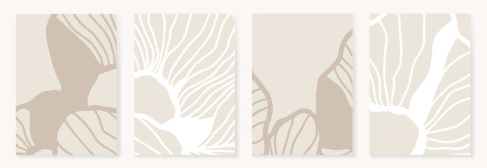 Wall Mural - abstract line art background vector. minimalist modern contour drawing. contemporary abstract art de