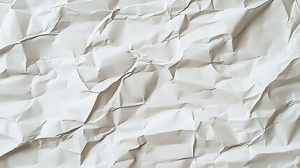 Leinwandbilder - Crumpled and Textured White Paper Background Ideal for Various Creative Projects : Generative AI