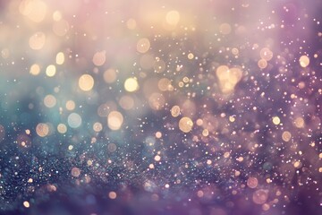 Wall Mural - Sparkling bokeh background showing soft lights and bright particles in dreamy colors
