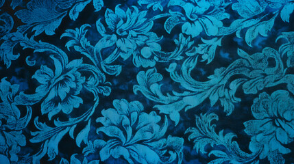 Wall Mural - Intricate blue damask pattern design for elegant textures and backgrounds
