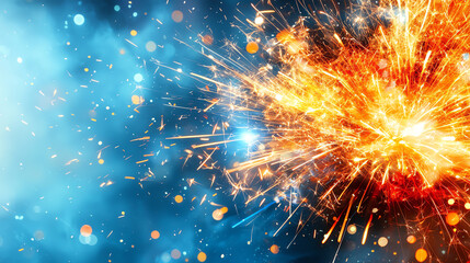 Fototapete - A stunning explosion of colors and lights, showcasing the beauty of energy and movement in a vibrant and dynamic composition.