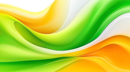 Leinwandbilder - A vibrant wavy pattern showcasing a blend of green and orange hues, perfect for backgrounds and abstract designs.