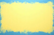© Nyetock - Texture of craft light yellow color paper background with blue and very peri border. Vintage abstract ocher cardboard. Presentation template and mockup with copy space. Felt backdrop closeup.