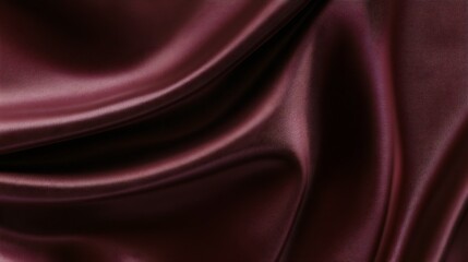 Poster - Elegant draping of rich burgundy satin fabric revealing its smooth surface and luxurious sheen in soft folds : Generative AI