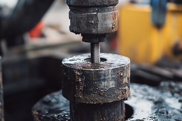 Poster - Precision Engineering Tool in Action with Metal Shavings in an Industrial Workshop : Generative AI