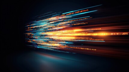 Poster - Dynamic light trails create a sense of speed and motion, illustrating the fast-paced world of technology and innovation.