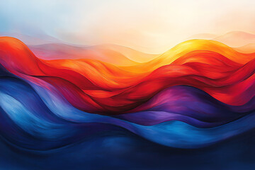 Poster - Vibrant abstract waves of color blend harmoniously, evoking emotions and inspiring creativity in artistic expressions.