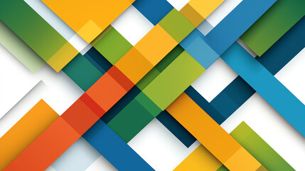 Poster - Vibrant geometric abstract background featuring intersecting lines and bold colors for creative projects.