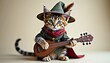 © Egor - Playful kitten dressed as a bard holding a lute, ready to entertain with music