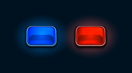 Light button, frame label, event bar web, buttons with color. Vector illustration