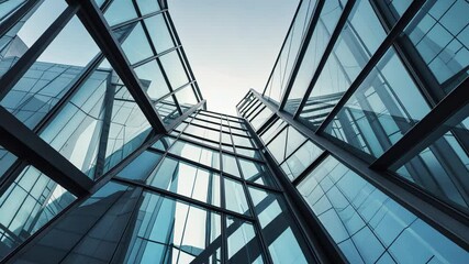 Wall Mural - abstract architecture of geometry at glass window - future backdrop style._g_1_2_1.png