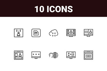 Programming coding set of web icons in line style. Software development icons for web and mobile app. Code, api, programmer, developer, information technology and more. Vector illustration design art