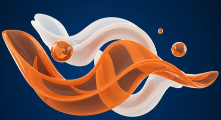 Wall Mural - flowing translucent forms: an ethereal visual - abstract art, dynamic shapes, flowing lines, translu