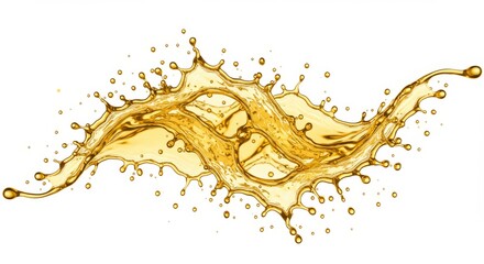 Wall Mural - golden oil splash: dynamic flow - abstract symbolizing energy, fluidity, richness, abundance, and mo