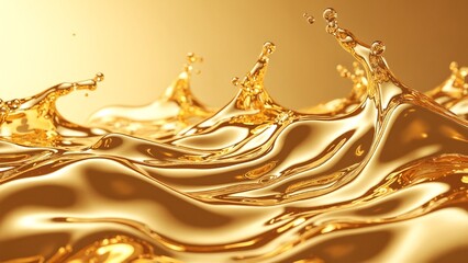 Fototapete - Glowing fluid liquid gold texture
