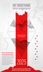 Sticker - wireframe design for posters. page layout. art background. scientific cover template for presentatio