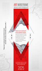 Poster - Wireframe design for posters. Page layout. ART background. Scientific cover template for presentations.
