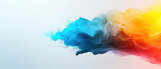 Wall Mural - abstract colorful smoke background with vibrant blue, yellow, and red hues creating a dynamic and ar