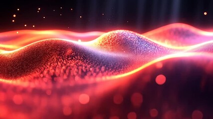 Wall Mural - Glowing, red and purple energy waves with bokeh