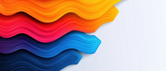Wall Mural - vibrant abstract background with colorful flowing waves on white, showcasing dynamic movement and mo