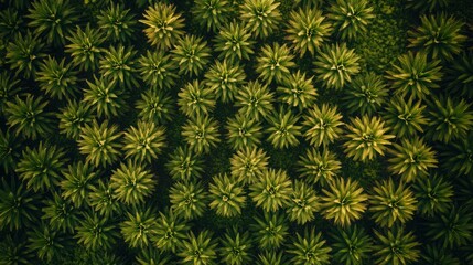 Poster - Vibrant aerial view of a pineapple plantation showcasing ripe fruit and lush green foliage under a tropical sun