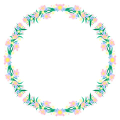 Naklejka na meble round frame made of flowers