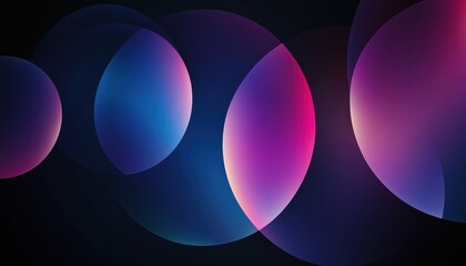Fototapete - Abstract Background with Overlapping Circles in Dark Blue and Purple Hues with Modern and Vibrant Aesthetic